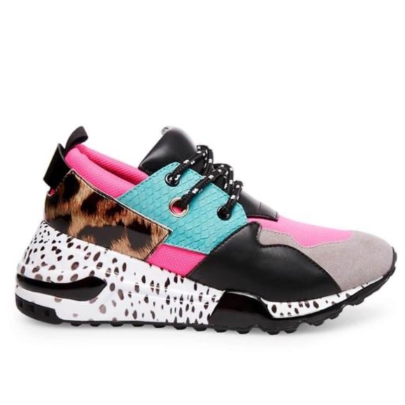 Steve Madden Cliff Bright Multi Wedge Sneaker - Picture 1 of 3